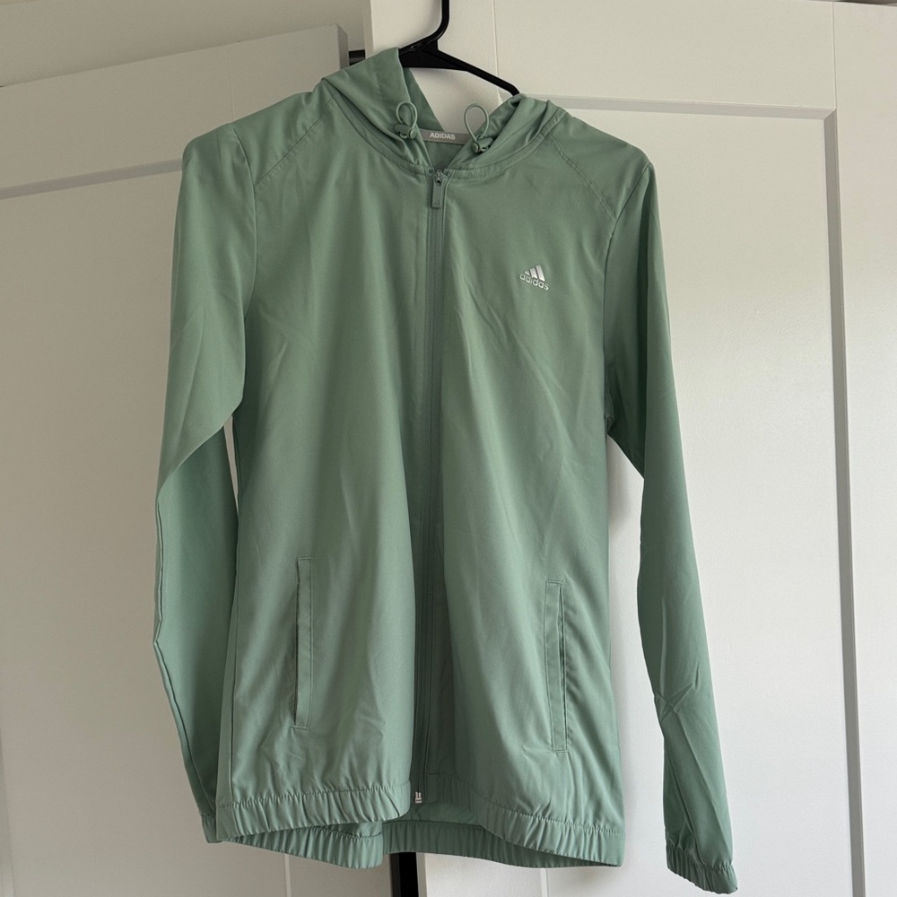 Adidas Hazy Green Hooded Windbreaker